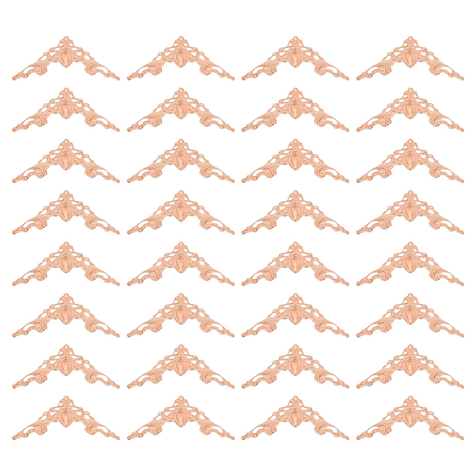 PATIKIL 42mm Metal Book Corners, 50pcs Photo Corners Book Corners Protector Retro Metal Decorative for Crafting Scrapbook Photo Album Book Binding, Rose Gold