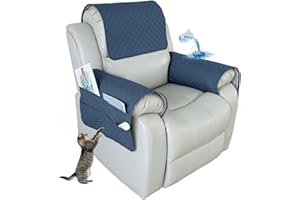 EXTLEZSA Sofa Armrest Covers Headrest Cover Waterproof Nonslip Sofa Slipcover with Side Pocket for Armchair,Chair, Sofa (Berlin Blue,1 Seater (3pcs))