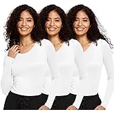 COZYFIT 3 Pack Underscrub Long Sleeve Women - Undershirts for Women Soft Fabric