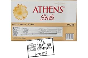 POPS TRADING COMPANY Since 1998 Athens Fillo Shells 6 - 15 CT Trays (90 PCS) Incl Pops Cannoli Cream Recipe Card