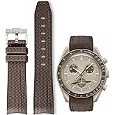 HEYOZURY Watch Bands for Omega X Swatch Moonswatch Watch 20mm Curved Rubber Strap Silicone Watch Band Men Women Replacement Bracelet Omega MoonSwatch Speedmaster No Gap Strap