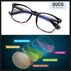 DUCO Blue Light Blocking Glasses Computer Gaming