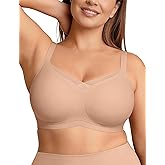 Vertvie Wireless Bras for Women No Underwire Supportive Mesh Crossover Bra Seamless Push Up Full Coverage Everyday Bralettes