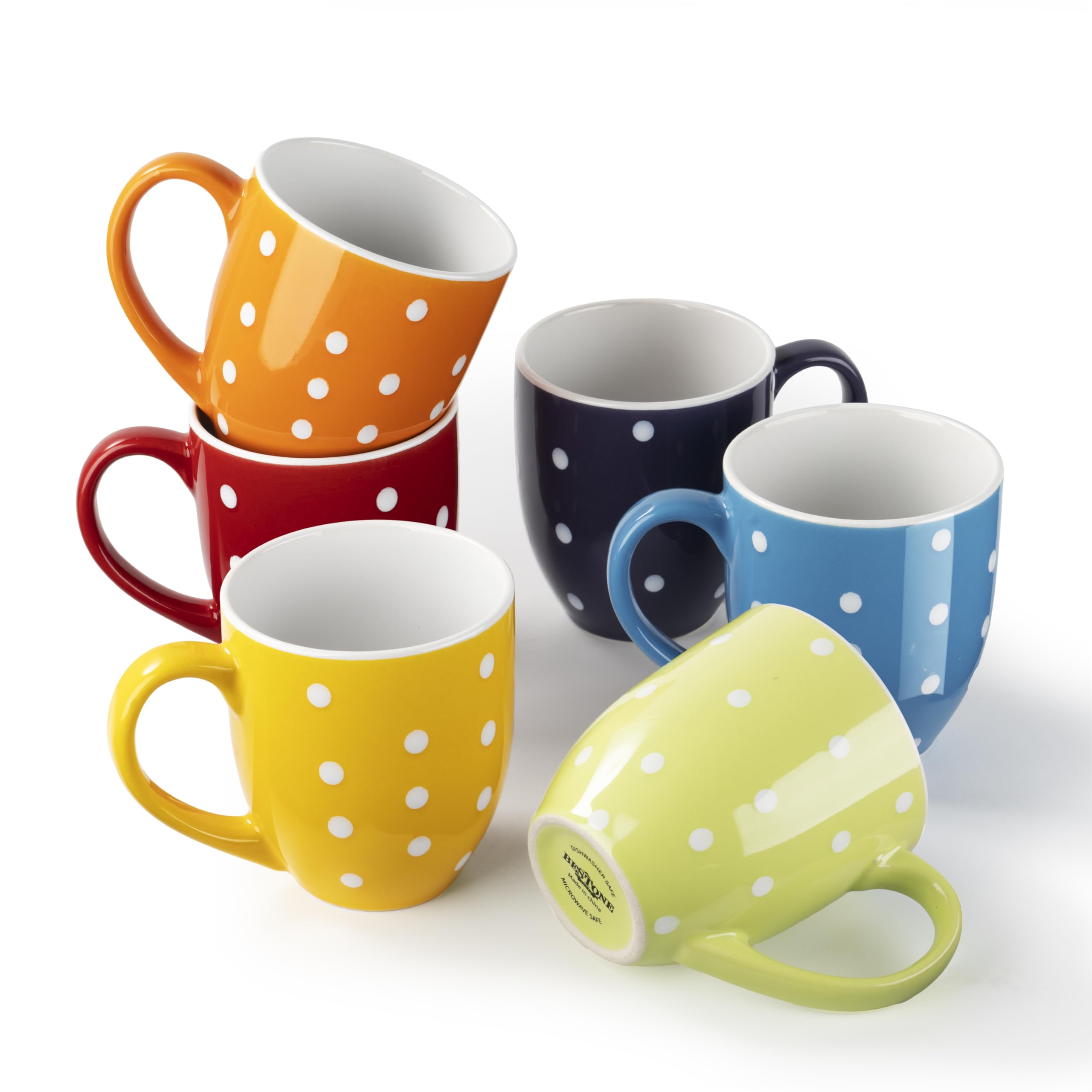 Photo 1 of bestone Coffee Mugs Set of 6?17 oz Large Coffee Mugs, Ceramic Mugs with Handles,etc Coffee Mugs, Cups for Coffee Cereal Latte ?Microwave & Dishwasher safe?Vibrant Colors