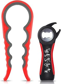 Deckelöffner, Glasöffner Deckelöffner 2 stücke, Glasöffner Gummi 5 in 1 und 4 in 1,Glasöffner senioren mit rutschfestem griff, Flaschen und dosenöffner ideal für kinder, Senioren, Arthritische hände