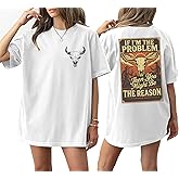 Oversized Country Music Shirts for Women Cow Skull Shirt Western Cowgirl Tee Vintage Concert Outfit Music Lover Tops