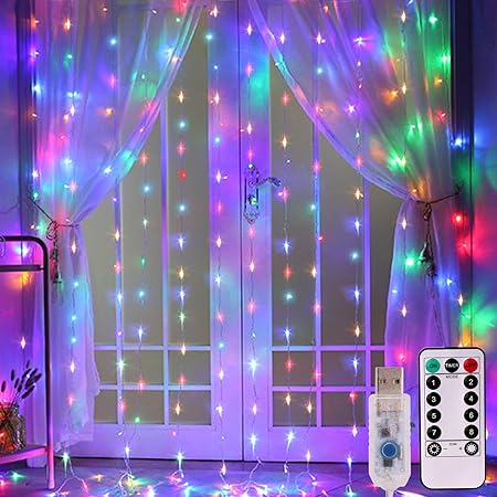 Amazon Com Moonsofter Window Curtain Lights 300 Led Usb Powered