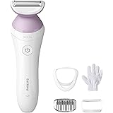 Philips Beauty Lady Electric Shaver Series 6000, Cordless with 4 Accessories, BRL136/00, White