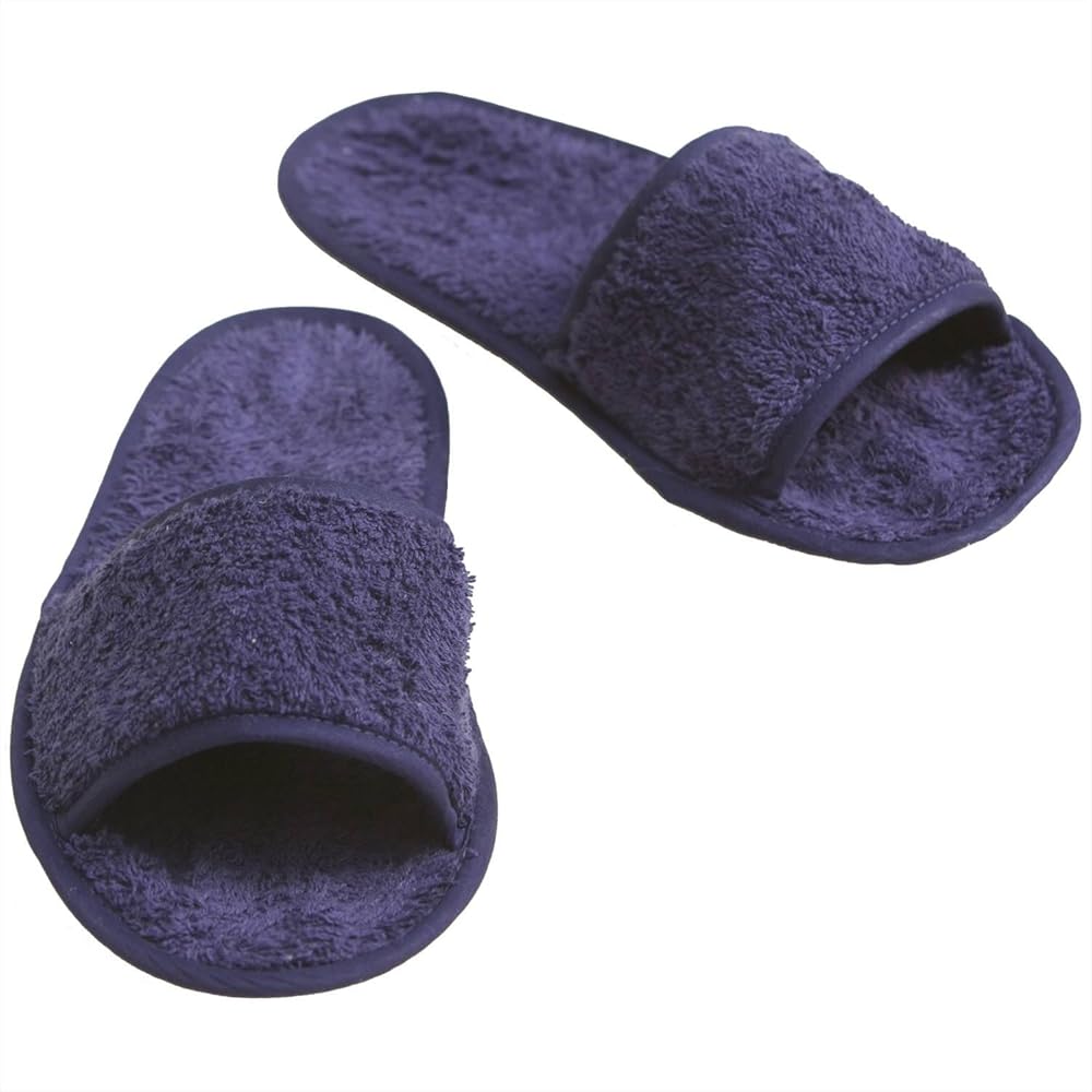 open toe towelling slippers