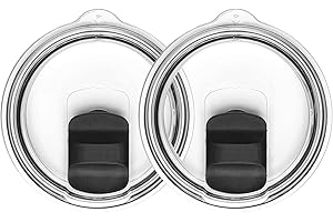 GEOSOO 30 oz Tumbler Lid, Replacement Lids Compatible for YETI 30 oz Tumbler, 14 oz Mug and 35 oz Straw Mug- Replacement Magnetic Slide/Cover (30 Ounce, 2Pcs Black)