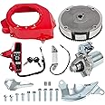 RANSOTO Electric Start Motor Kit Flywheel Ignition Switch Kit Compatible with Honda GX160 GX200&More 2~3KW 5.5HP 6.5HP 4 Stroke Engines 212cc Non hemi Engine