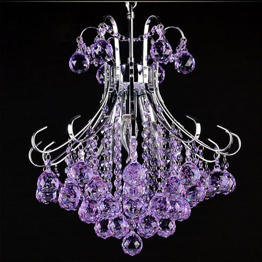Kronleuchter Moderne Kristalllampe Purpurrotes Schlafzimmereisen
