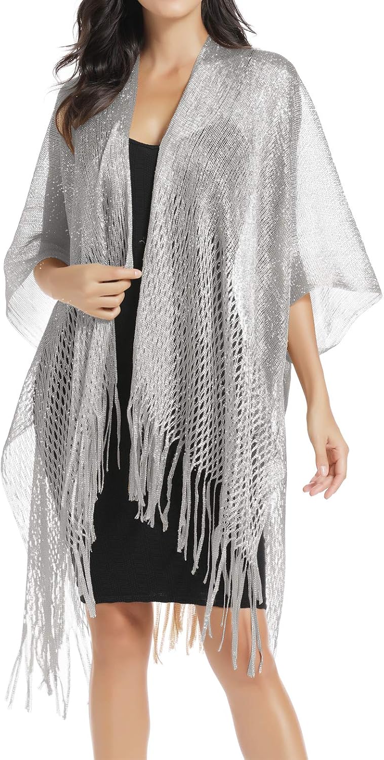 Silver Shawls and Wraps at Amazon Women’s Clothing store
