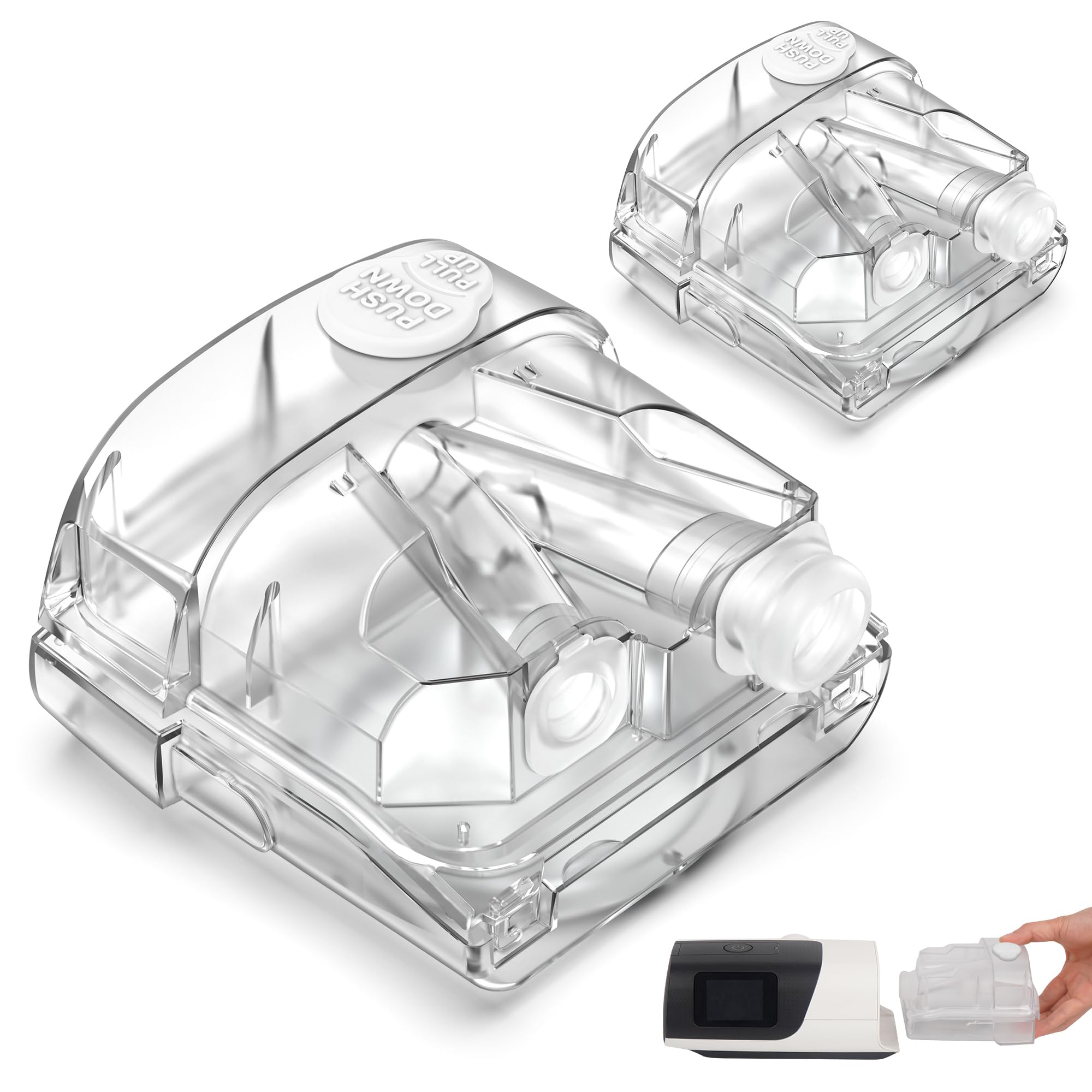 Photo 1 of 2 Pack Water Chambers for AirSense 11 AirCurve 11 Humidifier Easy Refill Water Tanks Improve Humidification Comfort CPAP Supplies with Direct Fill Port and Simple Maintenance