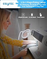 eSynic Magnifying Lamp 5X 10X Glass with Light USB Rechargeable 15 LEDs view 4