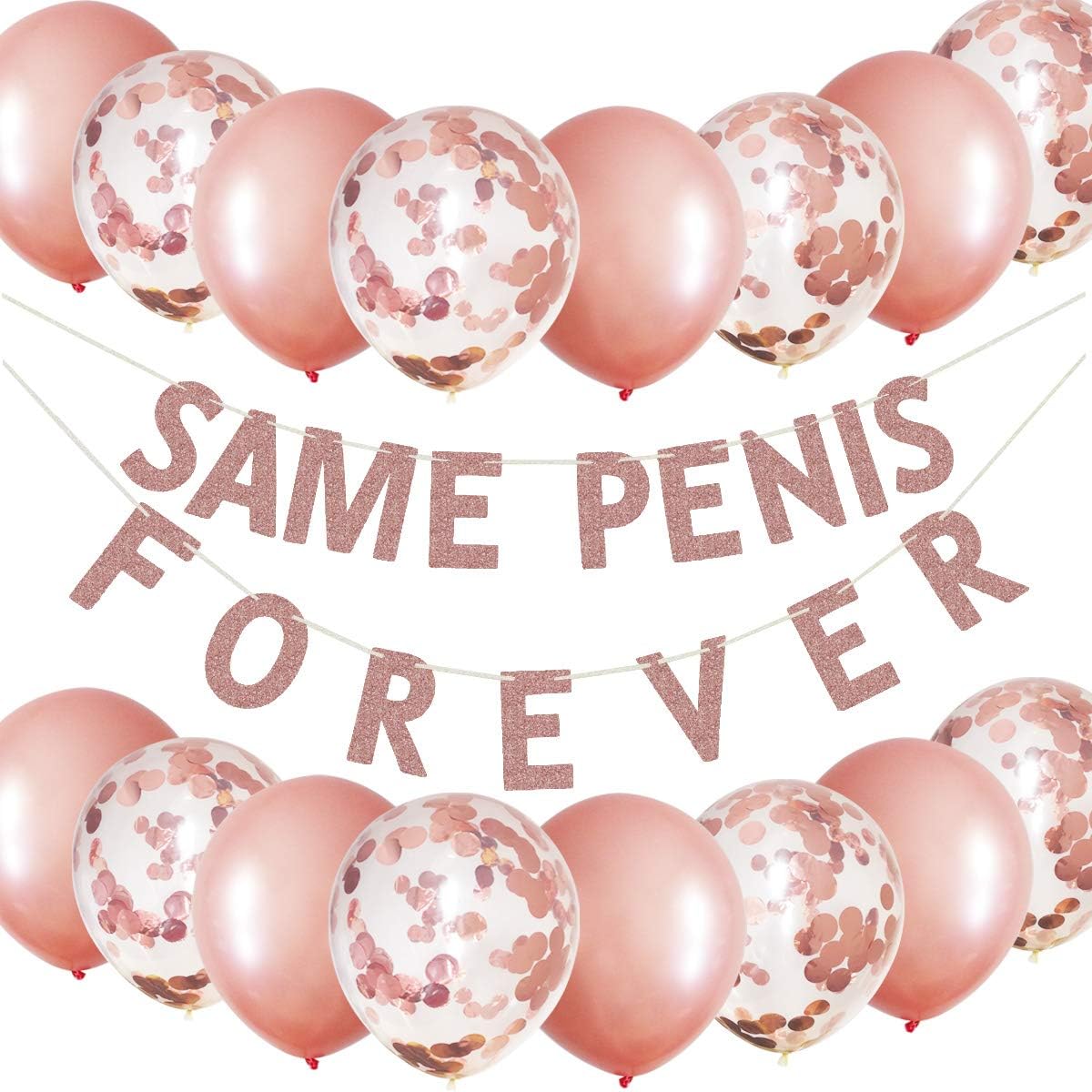 31 Pcs Rose Gold Bachelorette Party Decorations Kit Glitter Same P Forever Banner Rose Gold Confetti Balloons 12 Inch