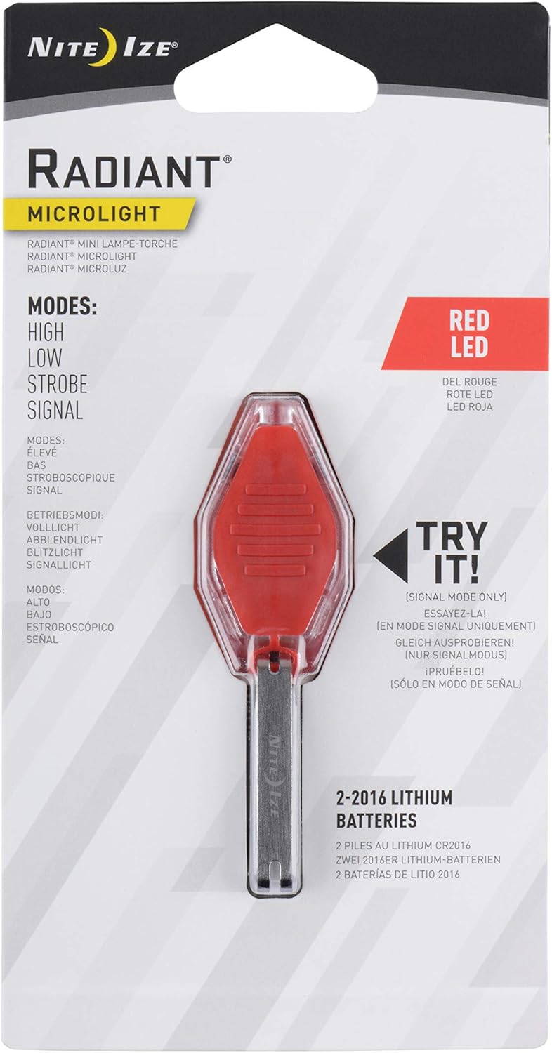 Nite Ize Radiant MicroLight, 6 lm LED Keychain Flashlight with Clip