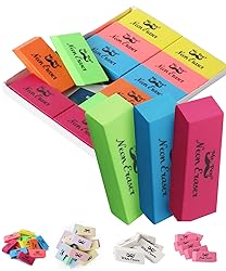 Mr. Pen- Erasers, Pencil Eraser, 12 Pack, Neon