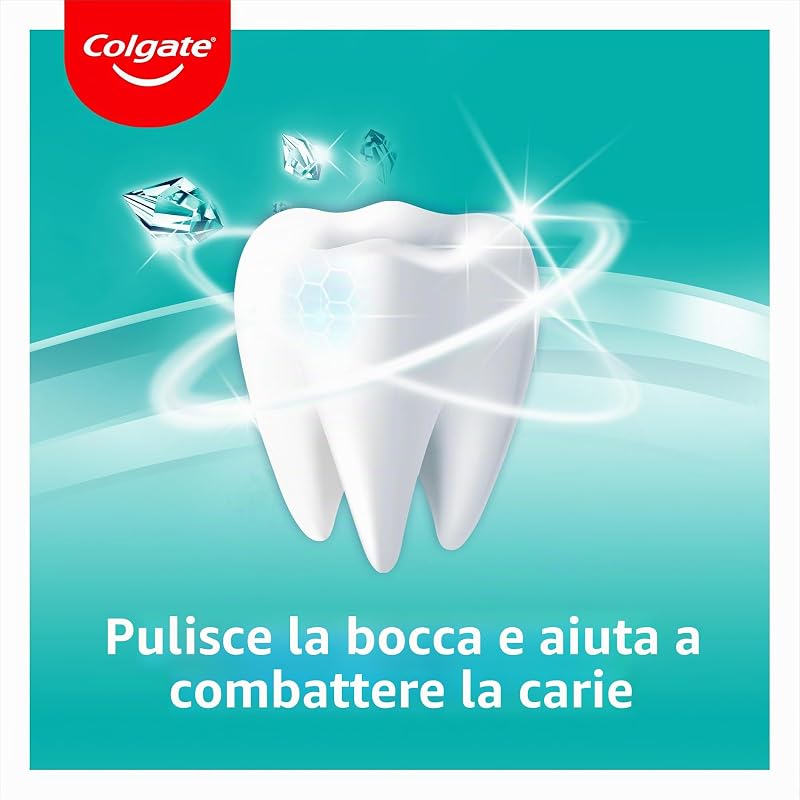 Max White Cristalli Bianchi Dentifricio Sbiancante, Confezione da 12 Pezzi x 75 ml, Salute Orcodentale Completa, Dentifricio Sbiancante con Protezione contro le Carie, Alito Fresco
