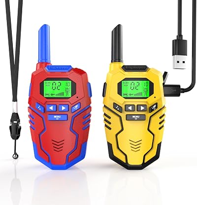 Inspireyes Kids Walkie Talkies 16 Channels 99 Sub-codes Long Range 3 Mi 2 Pack