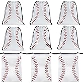 SAOTD 50 Pack Baseball Goodie Bags 7.87x9.84 inch (20x25 cm), Party Fvors Gift Treat Snack Bags, Baseball Drawstring Bag for Boys Girls Birthday Sports Theme Party Supplies