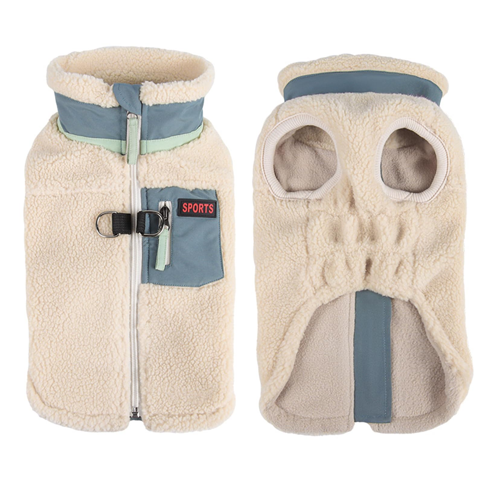 FEimaX Warm Dog Coat Windproof Puppy Winter Jacket with Soft Fleece Lining and D-ring, Doggie Cold Weather Vest Clothes Outfit for Small Medium Dogs