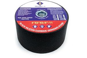 SIGNI 4 inch Silicon Carbide Grinding Stone with 5/8 Arbor for Grinding Masonry (80 Grit)