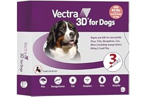 Vectra 3D for Dogs Flea, Tick & Mosquito Treatment & Prevention for Extra Large Dogs (over 95 lbs) , 3 month supply