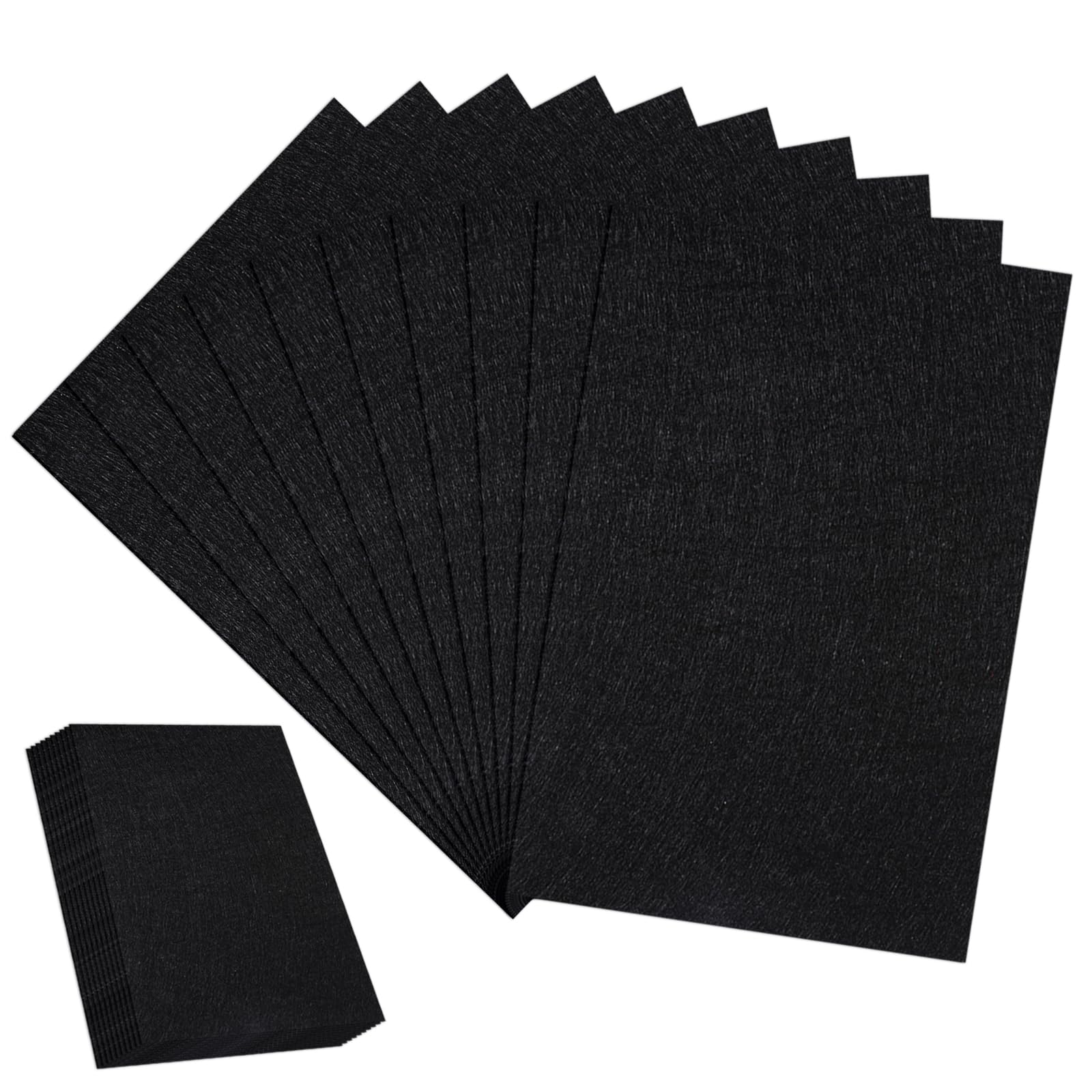 Black Felt Sheets, 10 PCS Fabric for Crafts, Stiff & Soft, 7" X 11", DIY Art & Sewing Projects