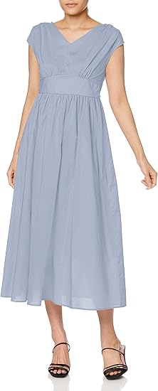 Amazon Co Jp エヌナチュラルビューティーベーシック ワンピース ハイウエストマキシワンピース レディース ブルー 日本 M 日本サイズm相当 服 ファッション小物