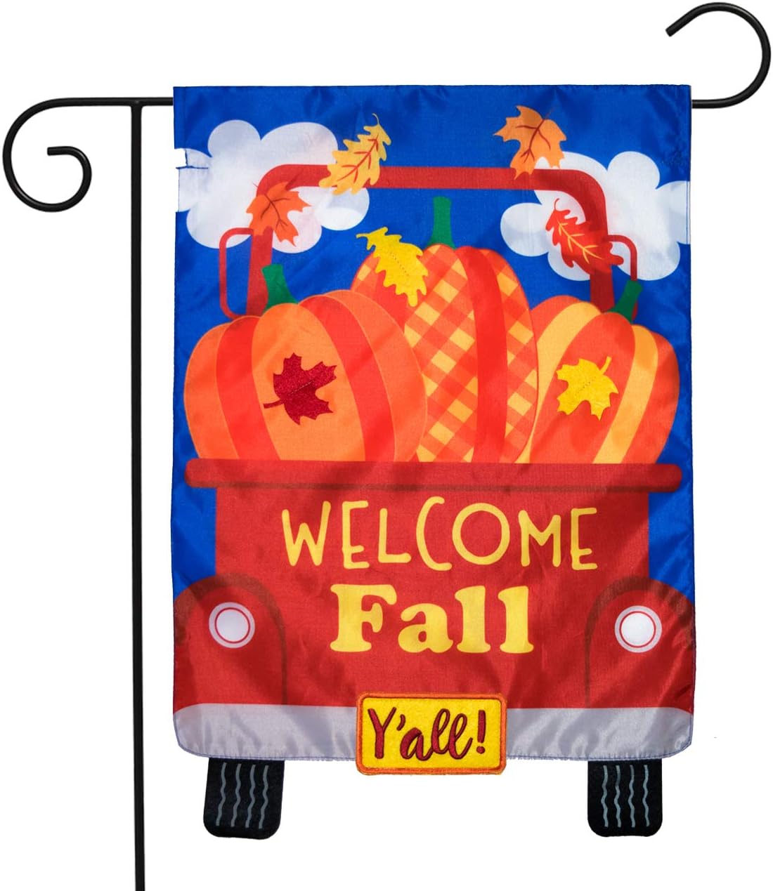 Briarwood Lane Welcome Fall Pickup Applique Garden Flag Pumpkins Autumn Double Sided 12.5"x18"