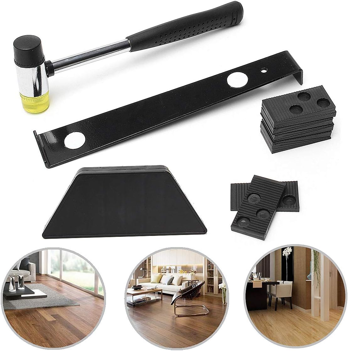 Laminate Flooring Kit, Laminate Wood Flooring Installation Tool Kit with 20 SpacersPuller Bar
