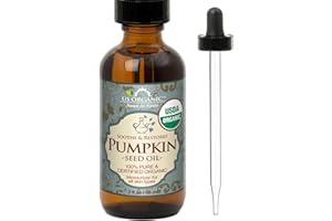 US Organic Pumpkin Seed Oil, USDA Certified,100% Pure & Natural, Cold Pressed, Virgin, Unrefined in Amber Glass Bottle with G