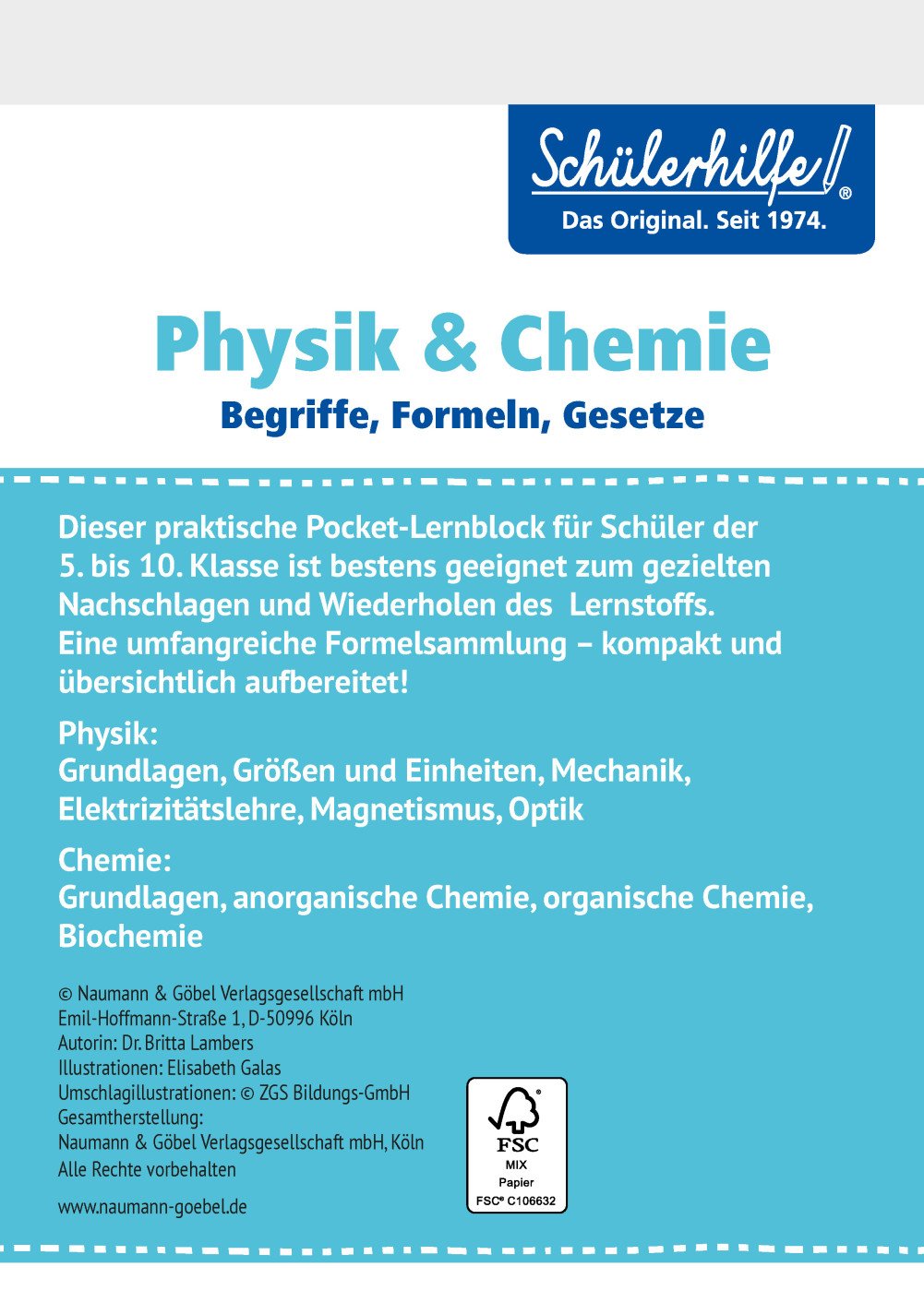 Pocketblock Physik Chemie Begriffe Formeln Gesetze Gute Noten Mit Der Schulerhilfe Amazon De Bucher