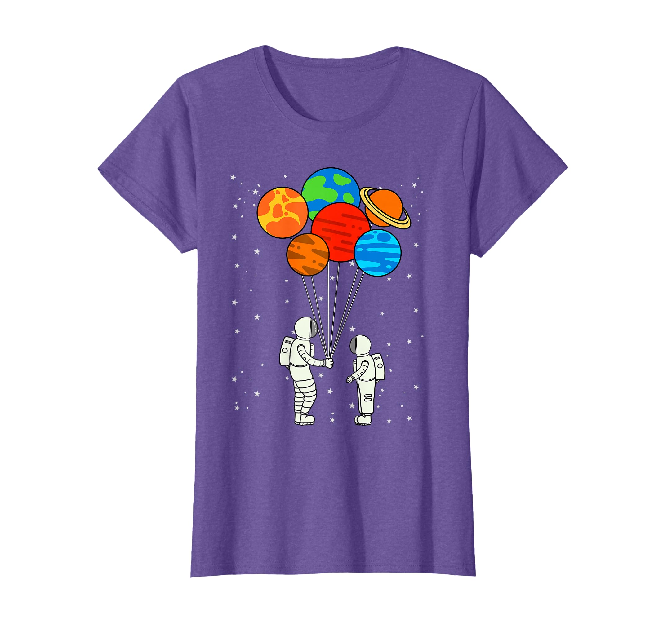 Planet Balloons Astronaut Planets Galaxy Outer Space T-Shirt