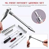 WiMas 46 Pieces Socket Wrench Set 1/4 Inch Drive Chrome Vanadium view 5