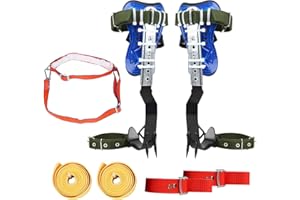 JATCSG Adjustable Tree Climbing Spikes Set, Tree Climbing Gear with Adjustable Climbing Belt, Tree Climbing Kit for Climbing Trees, Outdoor Jungle Survival, Sports, Working