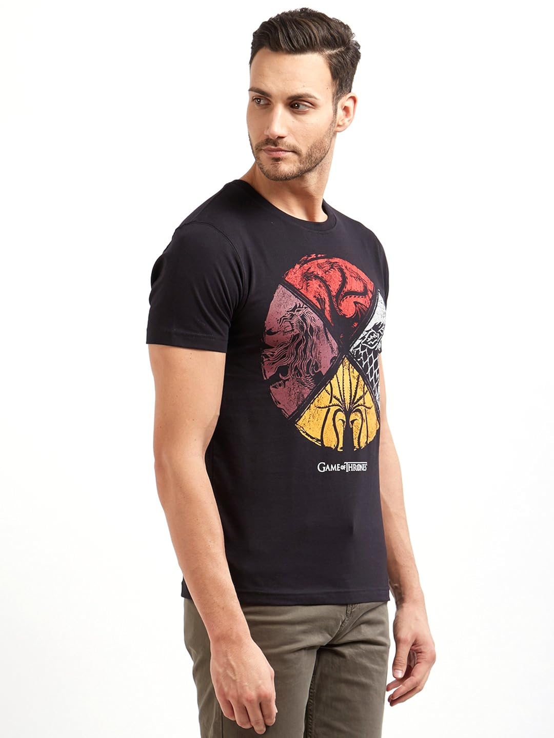 game of thrones redwolf sigil shield hbo licensed half sleeve cotton t-shirt