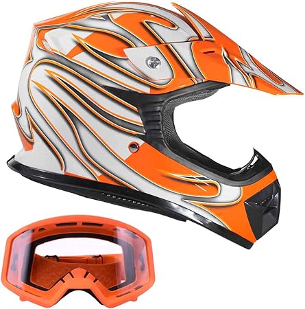Amazon Typhoon キッズ ユース Atv モトクロス Bmxヘルメット ゴーグル ギアコンボ オレンジ L オレンジ Kyb07gtorng704gogcol ヘルメット 車 バイク