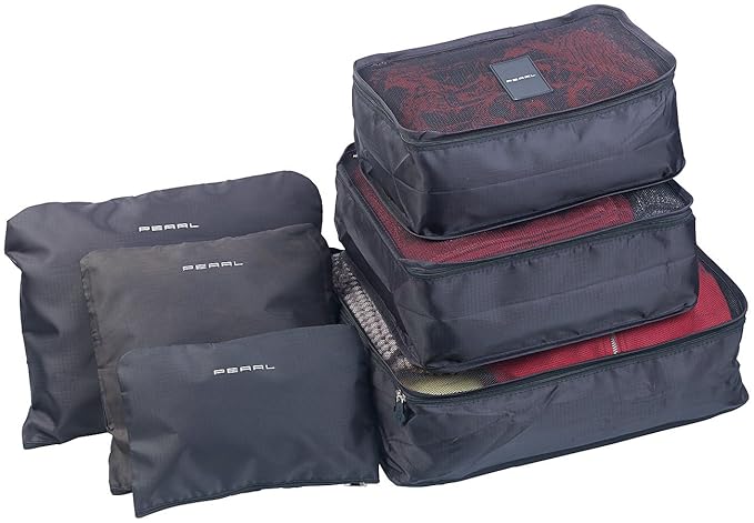 PEARL Koffer Organizer: 6er-Set Kleidertaschen für Koffer, Reisetasche & Co, 6 Größen (Packwürfel)