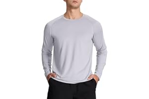 SNOWTEN Men's Long Sleeve Shirts Lightweight UPF50 Quick Dry Rash Guard Cooling Tee