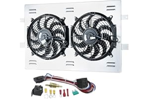 Radiator Shroud with Electric Fan for 1999-2013 Chevy Silverado GMC Sierra 1500 2500 Pickup