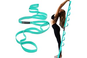 A AZURELIFE Premium Durable Stretch Straps with Loops, Stretching Strap for Physical Therapy, Multi-Loop Yoga Strap Fitness Exercise Strap for Yoga, Pilates, Dance, Flexibility&Exercise