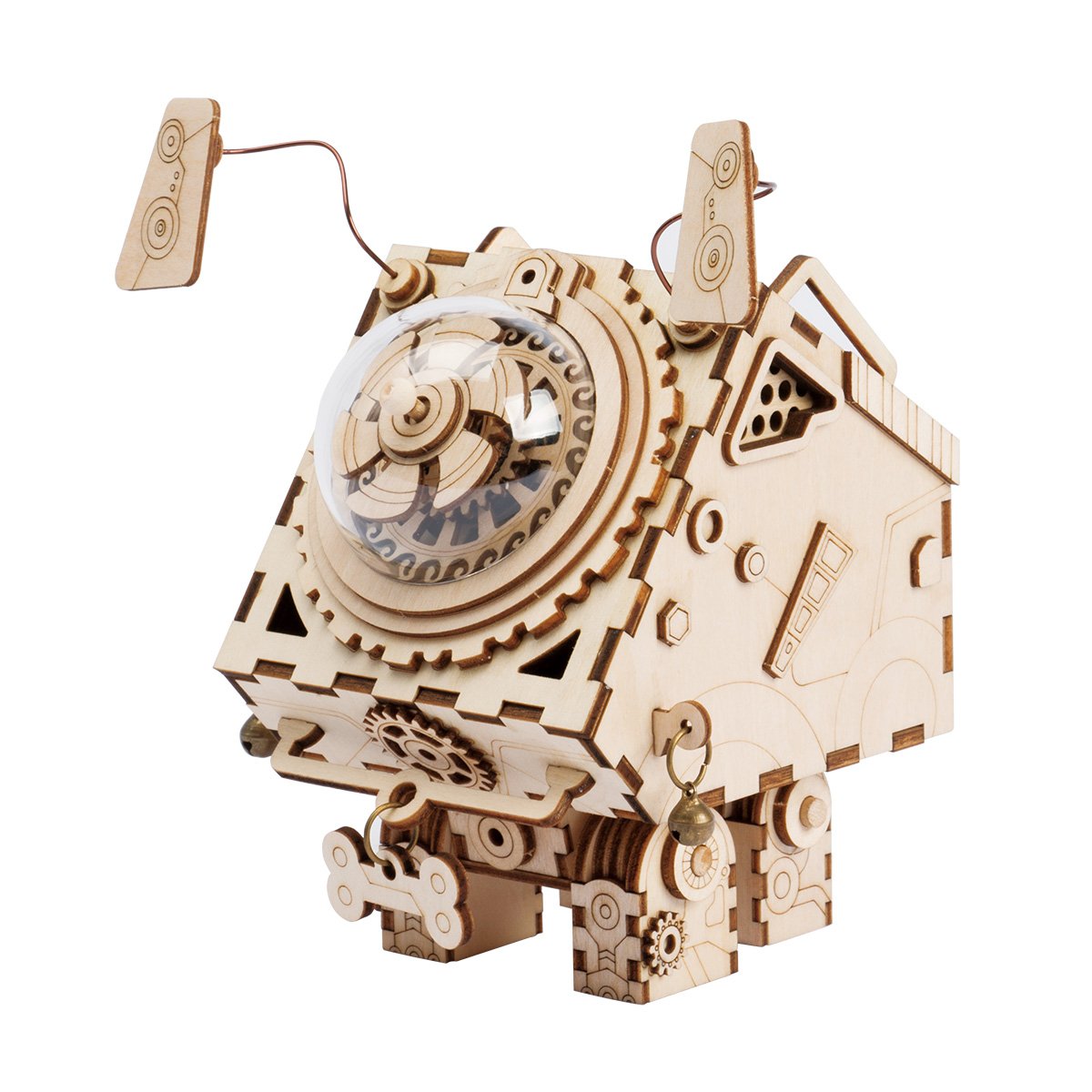 ROKR DIY Music Box Kit with a Lovely Song-Wind Up Music Box Mechanism-3d Wooden Puzzle Building Set-Construction Model Kits for Boys and Girls When Christmas/Birthday/Valentine's Day