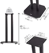 Duronic SPS1022/40 Speaker Stands 40cm Hi-Fi Stereo Sand Fillable Cones view 2