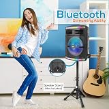 Pyle Portable PA Speaker Bluetooth 600W Karaoke with Wheels & Lights view 4