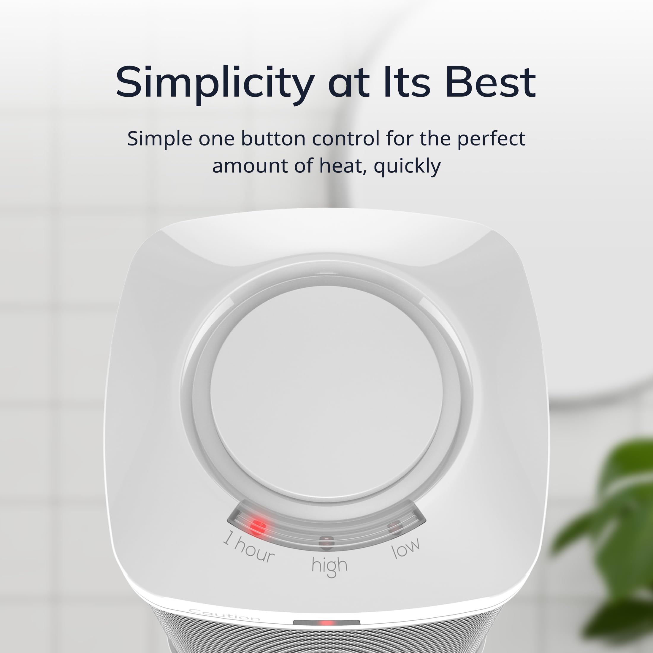 Lasko Portable Electric Ceramic Space Heater with ALCI Plug for Bathroom Use, 2 Heat Settings and Simple Heat Button, 8 Inches, White, 1500W, CD08200