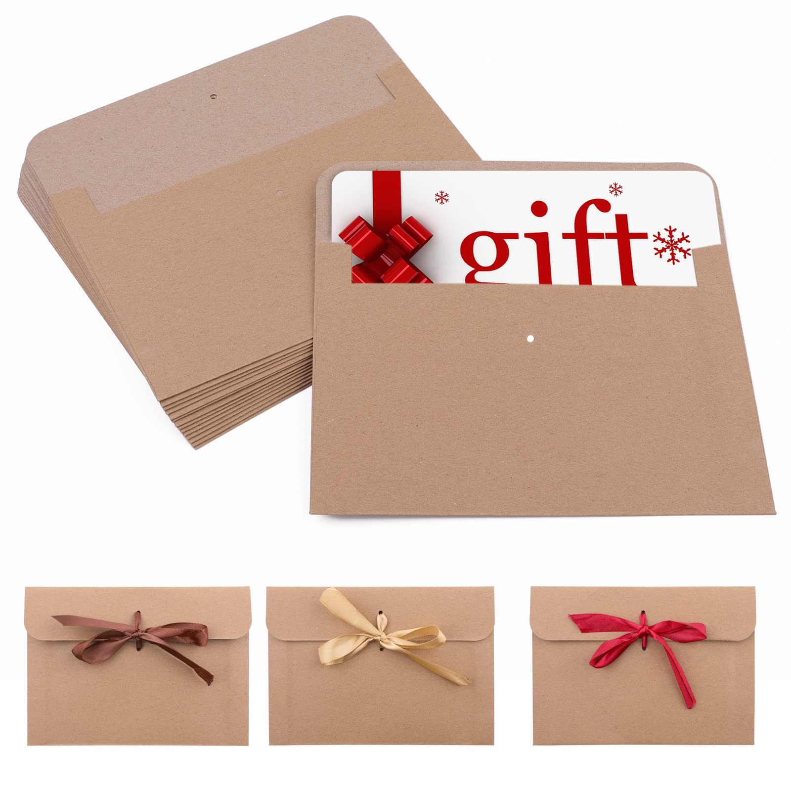 Small Gift Card Envelopes - 18 Pcs Vintage Brown Money Envelopes for Cash, Seed, and Vouchers