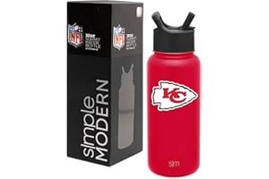 Simple Modern Officially Licensed NFL Water Bottle with Straw Lid Insulated Stainless Steel Thermos Gift | Summit Collection | 32oz