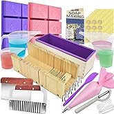 Artcome Soap Making Kit - Complete DIY Soap Making Supplies with 42oz Silicone Loaf Mold, Wooden Cutting Tools, Honeycomb Mol